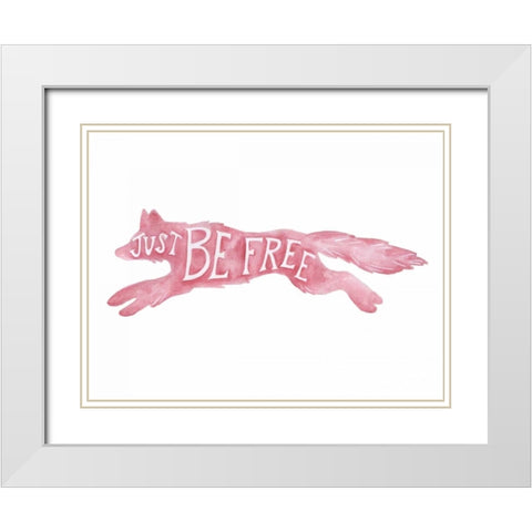 Foxy Free White Modern Wood Framed Art Print with Double Matting by Varacek, Pam