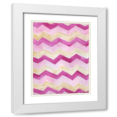 Loving Zig Zags White Modern Wood Framed Art Print with Double Matting by Varacek, Pam