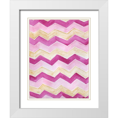 Loving Zig Zags White Modern Wood Framed Art Print with Double Matting by Varacek, Pam