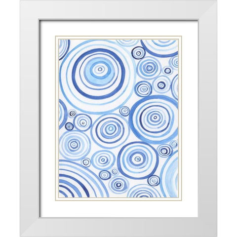 Mesmerized Blues 2 White Modern Wood Framed Art Print with Double Matting by Varacek, Pam
