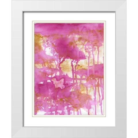 Crimson Forest White Modern Wood Framed Art Print with Double Matting by Varacek, Pam