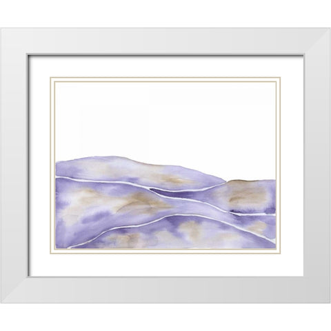 Lavender Seas 1 White Modern Wood Framed Art Print with Double Matting by Varacek, Pam