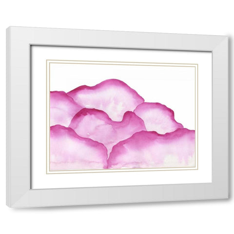 Crimson Mountains 1 White Modern Wood Framed Art Print with Double Matting by Varacek, Pam