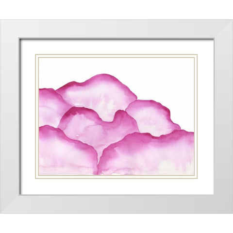 Crimson Mountains 1 White Modern Wood Framed Art Print with Double Matting by Varacek, Pam