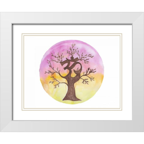 Zenful Tree White Modern Wood Framed Art Print with Double Matting by Varacek, Pam