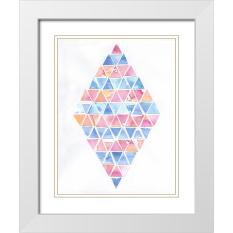 Diamond Cluster 1 White Modern Wood Framed Art Print with Double Matting by Varacek, Pam