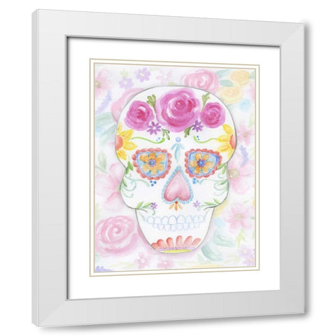 Calavera Dreaming Behind White Modern Wood Framed Art Print with Double Matting by Varacek, Pam