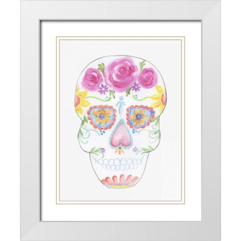 Calavera Dreaming White Modern Wood Framed Art Print with Double Matting by Varacek, Pam