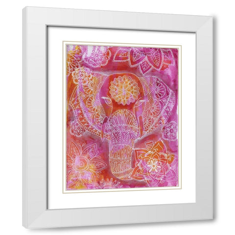 Floral Deity White Modern Wood Framed Art Print with Double Matting by Varacek, Pam