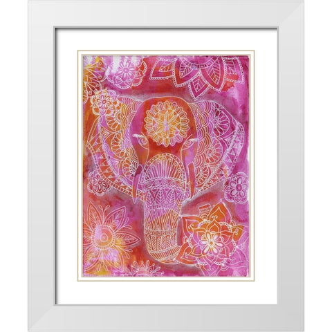 Floral Deity White Modern Wood Framed Art Print with Double Matting by Varacek, Pam