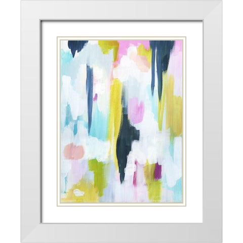 Energetic Assumption 4 White Modern Wood Framed Art Print with Double Matting by Varacek, Pam