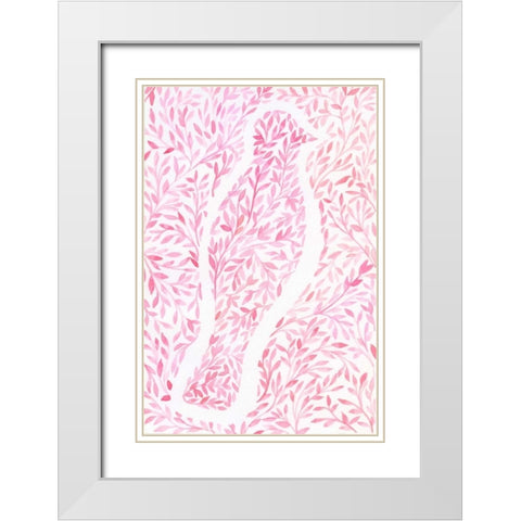 Feathered Camouflage White Modern Wood Framed Art Print with Double Matting by Varacek, Pam