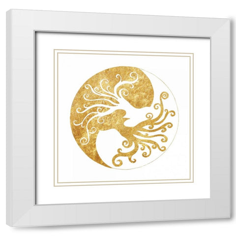 Tree Of Life 2 White Modern Wood Framed Art Print with Double Matting by Varacek, Pam