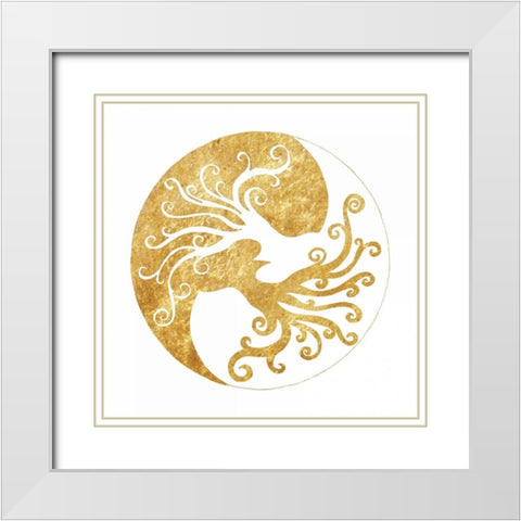 Tree Of Life 2 White Modern Wood Framed Art Print with Double Matting by Varacek, Pam