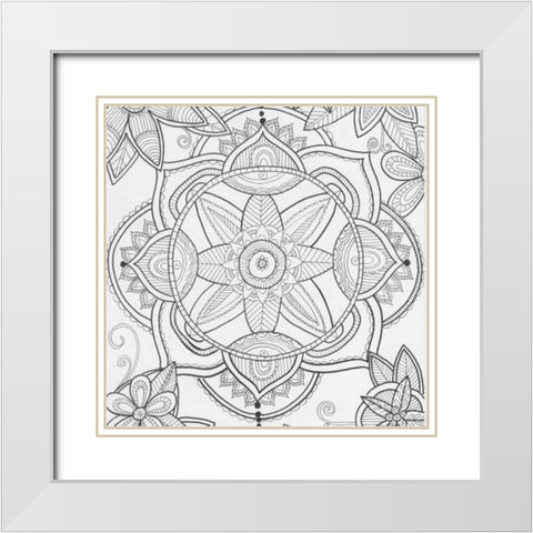 Pond Floral White Modern Wood Framed Art Print with Double Matting by Varacek, Pam