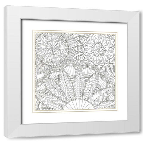 Jungle Flora 3 Less White Modern Wood Framed Art Print with Double Matting by Varacek, Pam