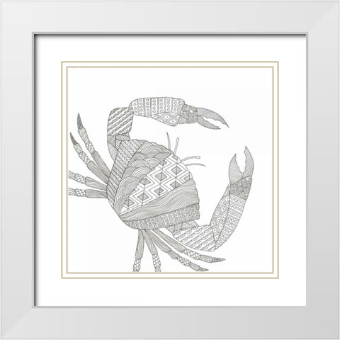 Creatures From The Deep 3 White Modern Wood Framed Art Print with Double Matting by Varacek, Pam