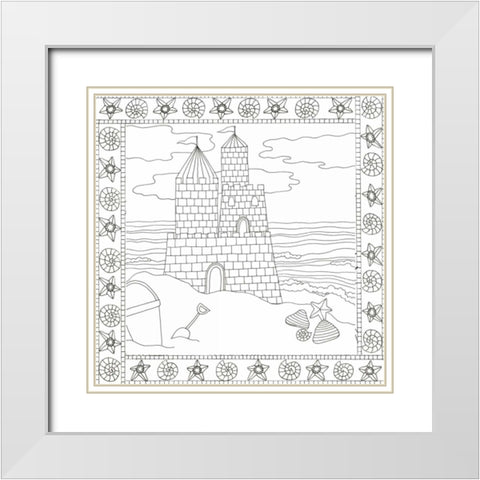 Summer Time Castle White Modern Wood Framed Art Print with Double Matting by Varacek, Pam