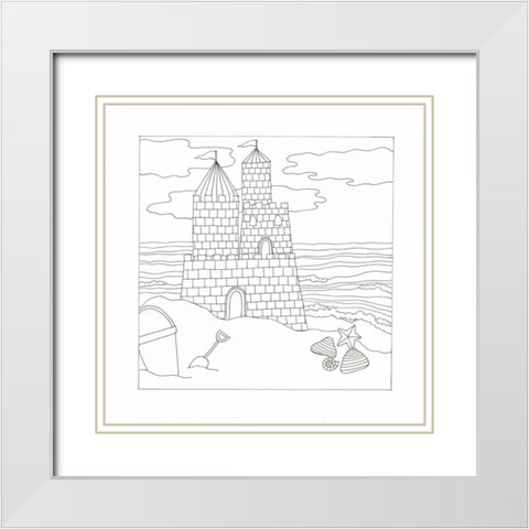 Summer Time Fun 2 White Modern Wood Framed Art Print with Double Matting by Varacek, Pam