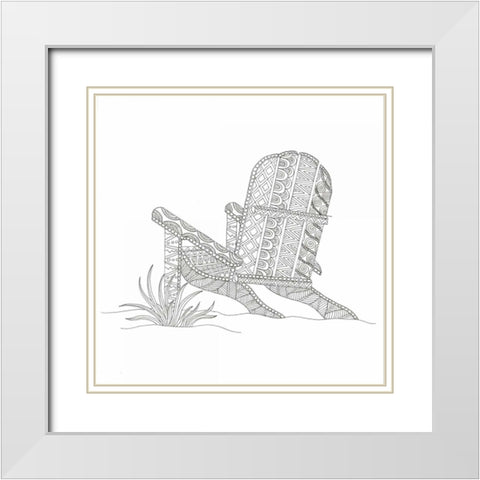Summer Time Fun 3 White Modern Wood Framed Art Print with Double Matting by Varacek, Pam