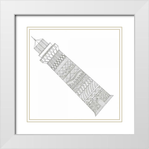 Lighthouse Majesty 2 White Modern Wood Framed Art Print with Double Matting by Varacek, Pam
