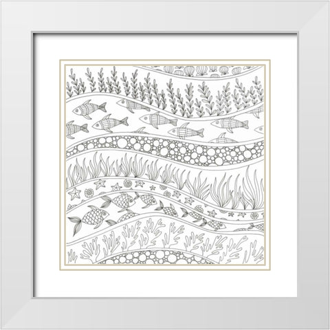 Ocean Rush White Modern Wood Framed Art Print with Double Matting by Varacek, Pam