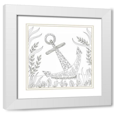 Anchored Bottom White Modern Wood Framed Art Print with Double Matting by Varacek, Pam