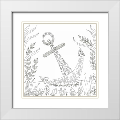 Anchored Bottom White Modern Wood Framed Art Print with Double Matting by Varacek, Pam