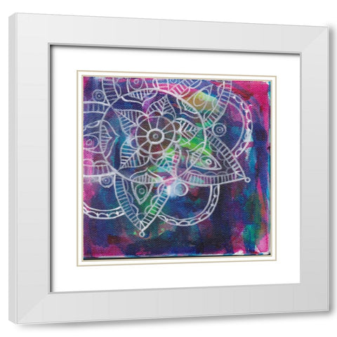 Tubular Flower White Modern Wood Framed Art Print with Double Matting by Varacek, Pam
