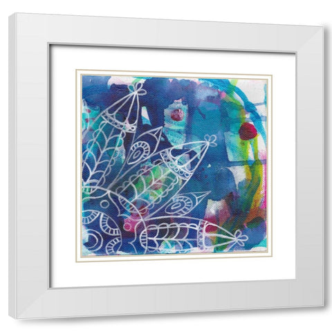 Tubular Flower 2 White Modern Wood Framed Art Print with Double Matting by Varacek, Pam