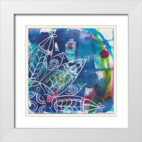 Tubular Flower 2 White Modern Wood Framed Art Print with Double Matting by Varacek, Pam