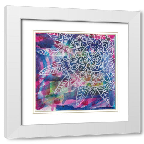 Tubular Flower 3 White Modern Wood Framed Art Print with Double Matting by Varacek, Pam