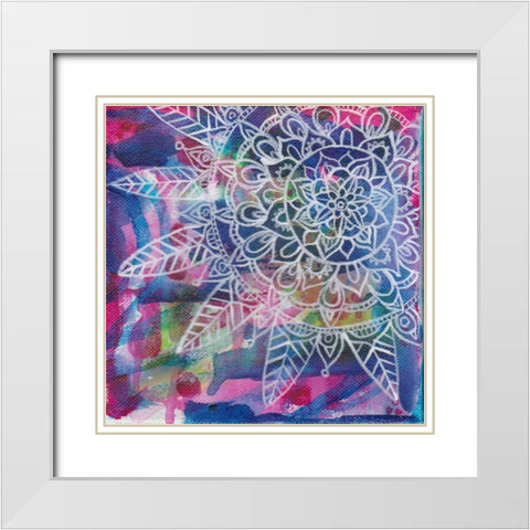 Tubular Flower 3 White Modern Wood Framed Art Print with Double Matting by Varacek, Pam