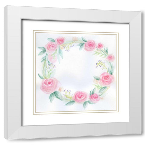 Infinite Rose White Modern Wood Framed Art Print with Double Matting by Varacek, Pam