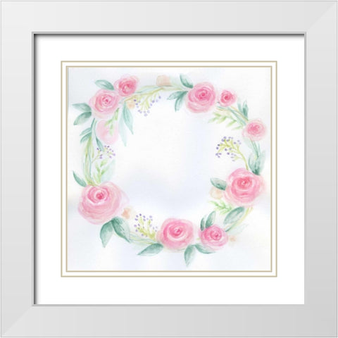 Infinite Rose White Modern Wood Framed Art Print with Double Matting by Varacek, Pam