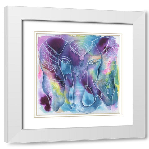 Iconic Deity White Modern Wood Framed Art Print with Double Matting by Varacek, Pam