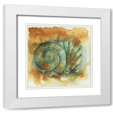 Muddy Shells White Modern Wood Framed Art Print with Double Matting by Varacek, Pam