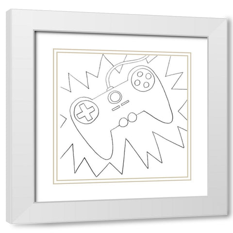 Gamer White Modern Wood Framed Art Print with Double Matting by Varacek, Pam