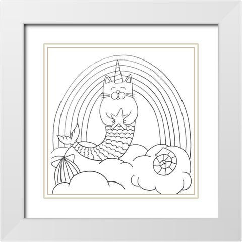 Mercat White Modern Wood Framed Art Print with Double Matting by Varacek, Pam