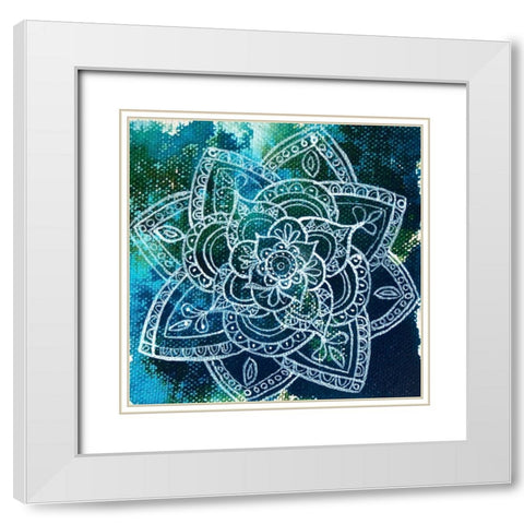 Mandala Mini 1 White Modern Wood Framed Art Print with Double Matting by Varacek, Pam