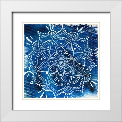 Mandala Mini 2 White Modern Wood Framed Art Print with Double Matting by Varacek, Pam