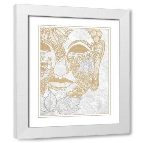 Buddha Bling White Modern Wood Framed Art Print with Double Matting by Varacek, Pam