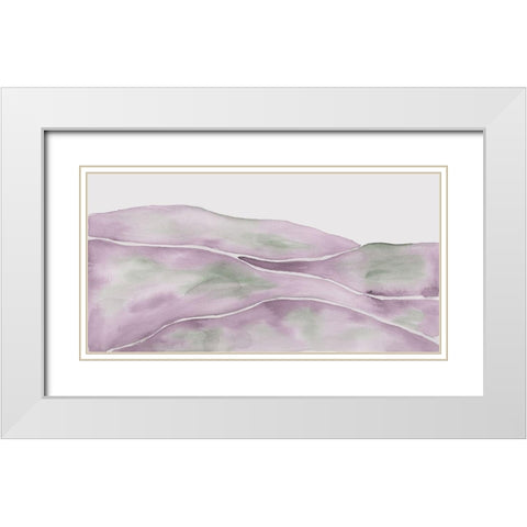 Lavender Seas 1 White Modern Wood Framed Art Print with Double Matting by Varacek, Pam