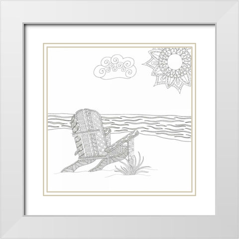 Summer Seat 2 White Modern Wood Framed Art Print with Double Matting by Varacek, Pam