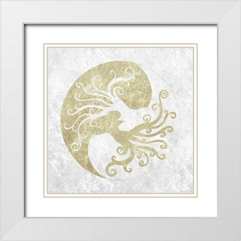 2 Trees White Modern Wood Framed Art Print with Double Matting by Varacek, Pam