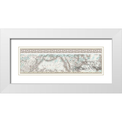 Paris Collage Global Panel White Modern Wood Framed Art Print with Double Matting by Allen, Candace