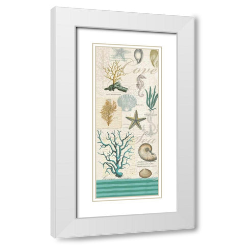 New Beachcomber Coastal White Modern Wood Framed Art Print with Double Matting by Lula Bijoux and Company