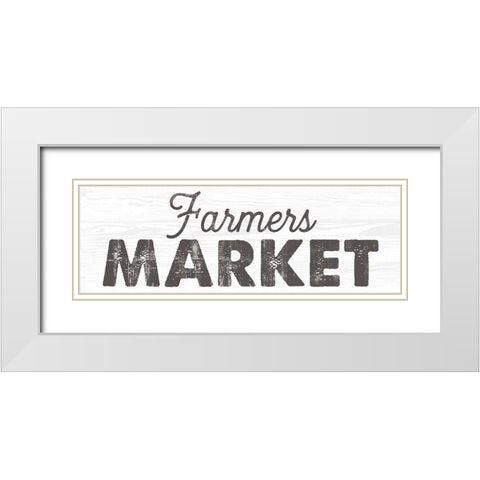 Farmers Market White Modern Wood Framed Art Print with Double Matting by Lula Bijoux And Company