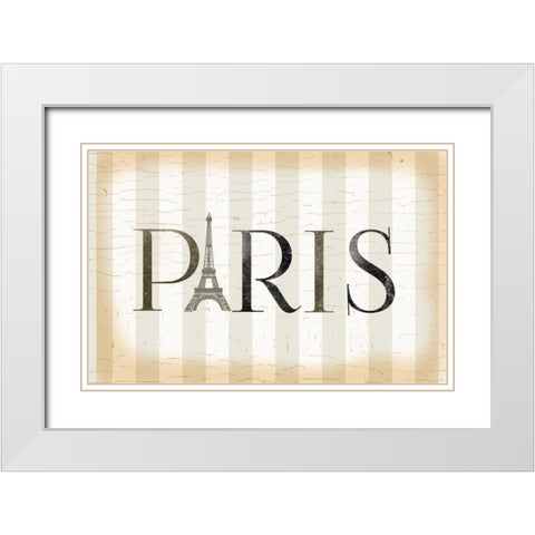 Paris Icon White Modern Wood Framed Art Print with Double Matting by Allen, Candace