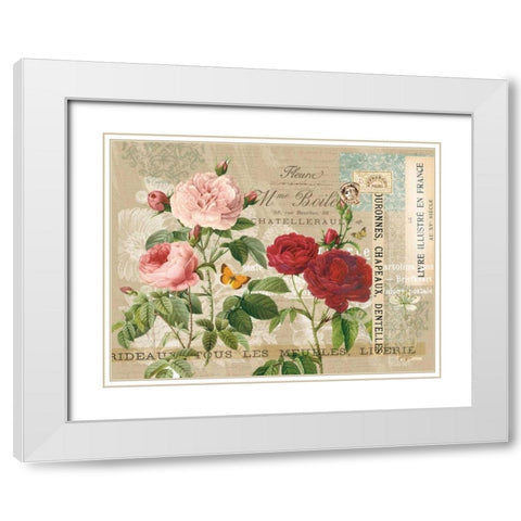 Garden Botanical Taupe White Modern Wood Framed Art Print with Double Matting by Allen, Candace